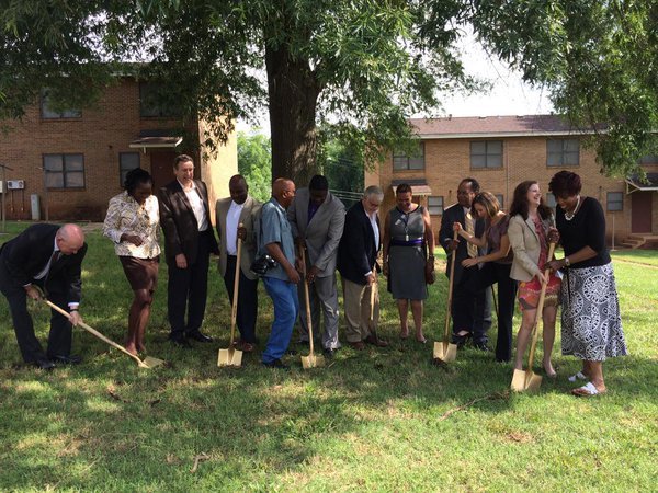 SHA and community leaders participate in the groundbreaking of Highland Crossing.