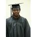 A young man in his cap and gown